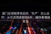 澳门足球賠率背后的‘灰产’怎么运作：从引流到收割的6步：越快看懂越安全