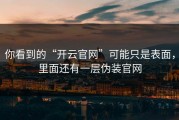 你看到的“开云官网”可能只是表面，里面还有一层伪装官网