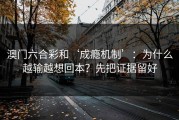 澳门六合彩和‘成瘾机制’：为什么越输越想回本？先把证据留好