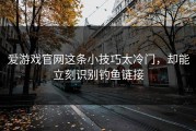 爱游戏官网这条小技巧太冷门，却能立刻识别钓鱼链接