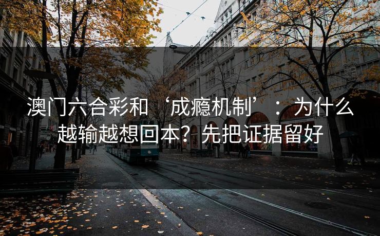澳门六合彩和‘成瘾机制’：为什么越输越想回本？先把证据留好