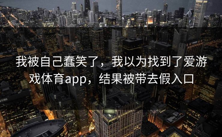 我被自己蠢笑了，我以为找到了爱游戏体育app，结果被带去假入口